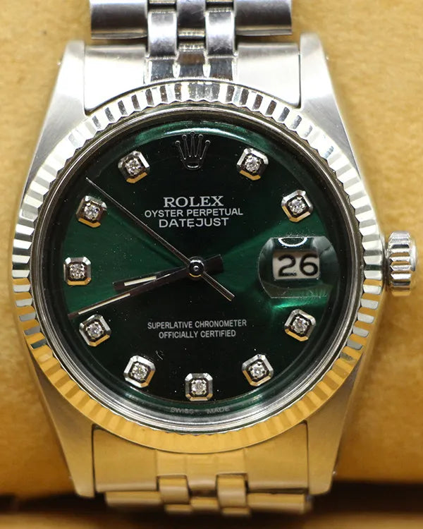 Rolex Datejust 36MM Aftermarket Green Dial Jubilee Bracelet (1601)