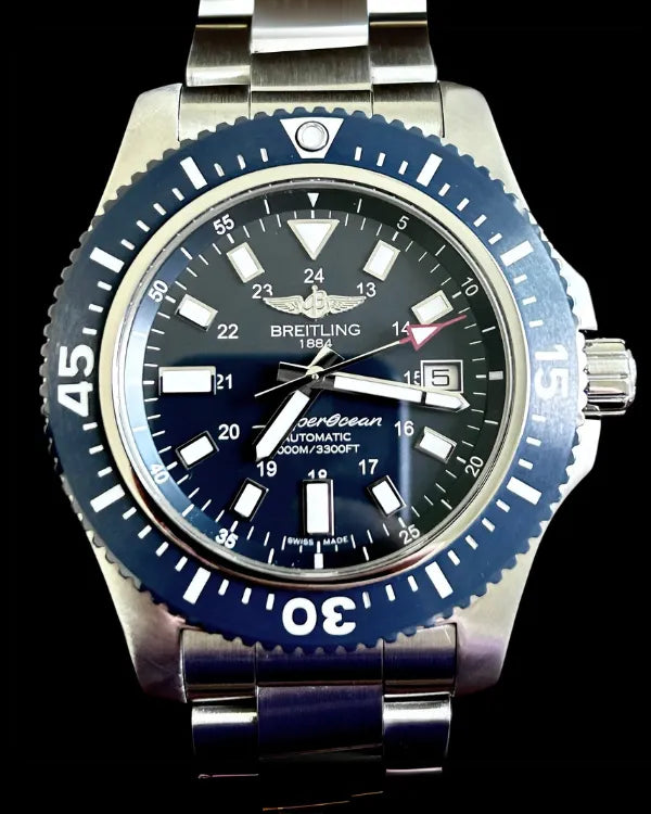 No Reserve - 2019 Breitling Superocean 44MM Blue Dial Steel Bracelet (Y1739316/C959)