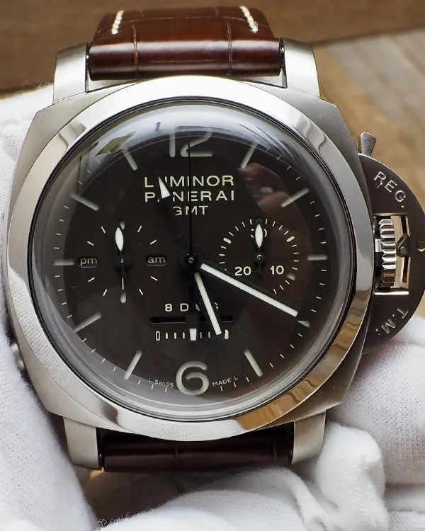 Panerai Luminor 1950 8 Days Chrono Monopulsante 44MM Brown Dial Leather Strap (PAM00311)