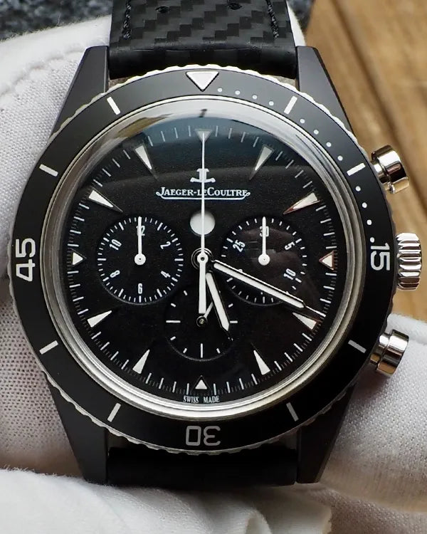 2014 Jaeger-LeCoultre Deep Sea Chronograph 44MM Black Dial Leather Strap (Q208A570)