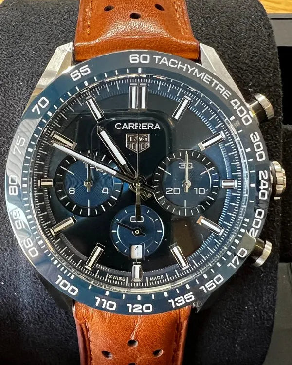Tag Heuer Carrera 44MM Blue Dial Textile Strap (CBN2A1A.FC6537)