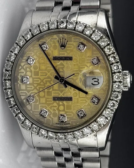 Rolex Datejust 36MM Aftermarket Champagne "Jubilee Motif" Dial Jubilee Bracelet (16014)