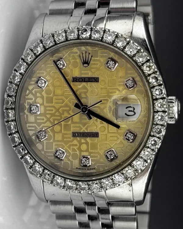 Rolex Datejust 36MM Aftermarket Champagne Anniversary Dial Jubilee Bracelet (16014)