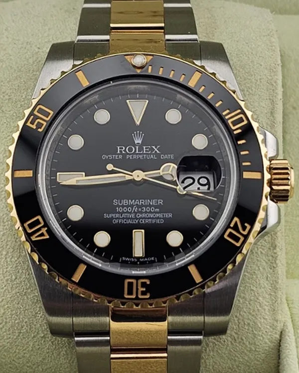 2009 (V Serial) Rolex Submariner Date 40MM Black Dial Two-Tone Oyster Bracelet (116613LN)