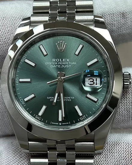 2024 Rolex Datejust 41MM Mint Green Dial Jubilee Bracelet (126300)
