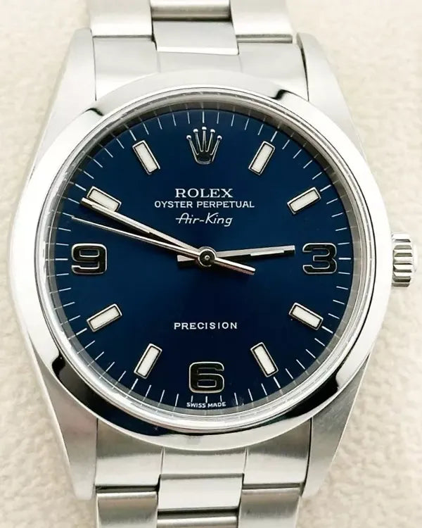 2002 Rolex Air-King 34MM Blue Dial Oyster Bracelet (14000)
