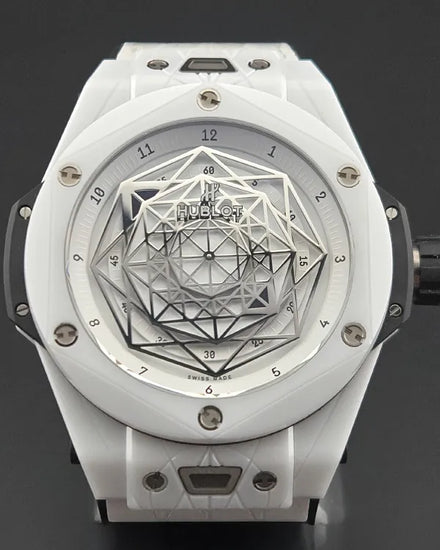 2019 Hublot Big Bang Unico Sang Bleu L.E. 45MM White Dial Leather Strap (415.HX.2027.VR.MXM19)