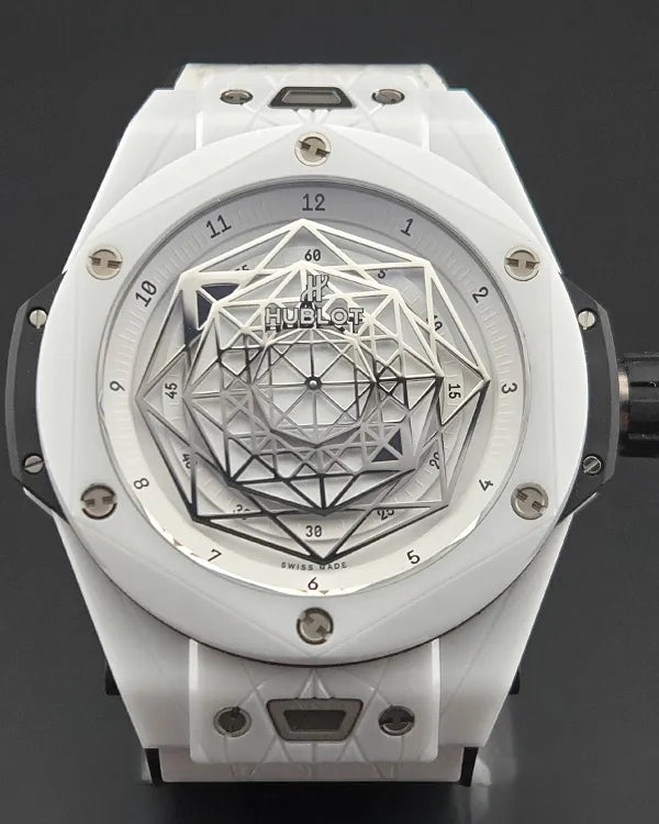2019 Hublot Big Bang Unico Sang Bleu L.E. 45MM White Dial Leather Strap (415.HX.2027.VR.MXM19)
