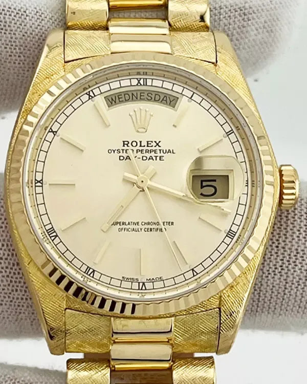 1979 (5.8 Mill. Serial) Rolex Day-Date 36MM Champagne Dial President Yellow Gold President Bracelet (18038)