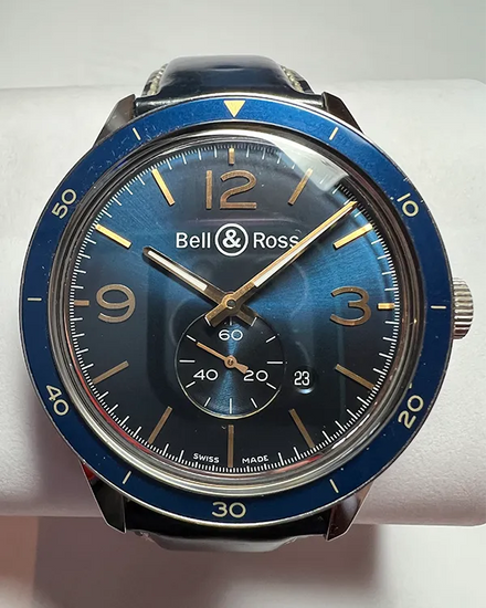 Bell & Ross BR 123 43MM Blue Dial Leather Strap (BR123-95-SP)