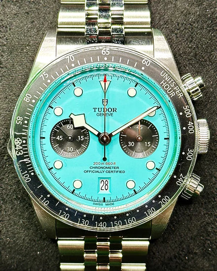 2025 Tudor Black Bay Chrono S.E. 41MM "Flamingo" Blue Turquoise Dial Steel Bracelet (79360N)