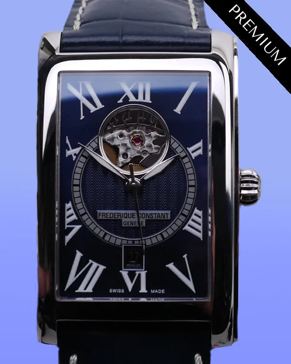 Frederique Constant Classics Heartbeat Date 47MM Blue Dial Leather Strap (FC-315DNS4C26)
