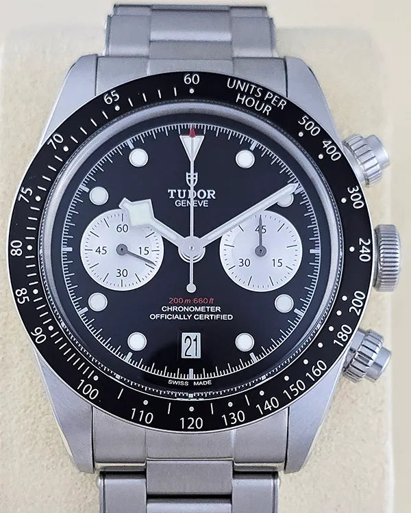 No Reserve - 2022 Tudor Black Bay Chrono "Reverse Panda" 41MM Black Dial Steel Bracelet (M79360N-0001)