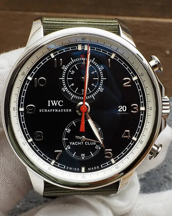 2011 IWC Schaffhausen Portugieser Yacht Club Chronograph 45MM Black Dial Textile Strap (IW390204)
