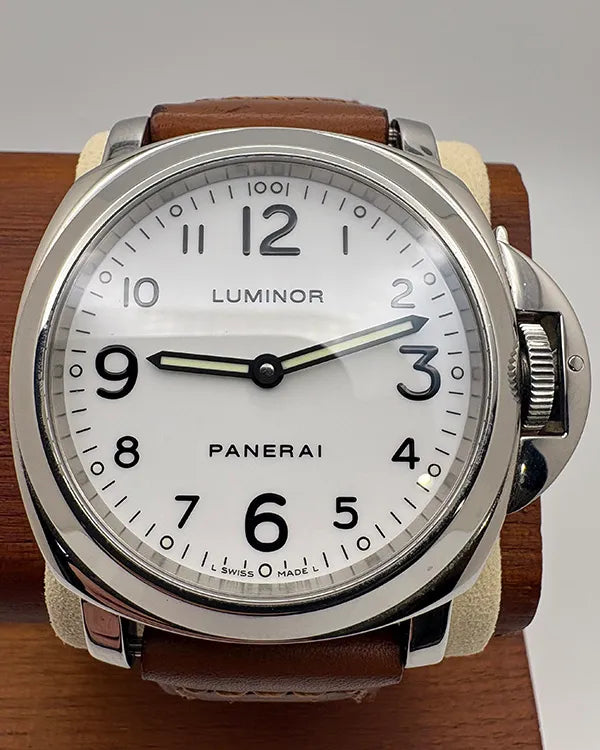 Panerai Luminor Base 44MM White Dial Leather Strap (PAM00114)