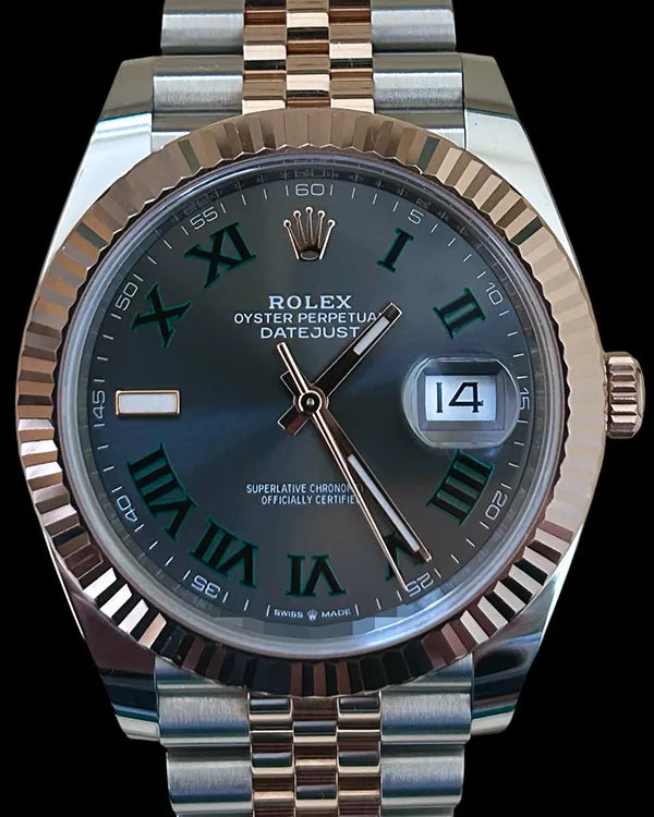 2019 Rolex Datejust "Wimbledon" 41MM Slate Dial Two-Tone Jubilee Bracelet (126331)