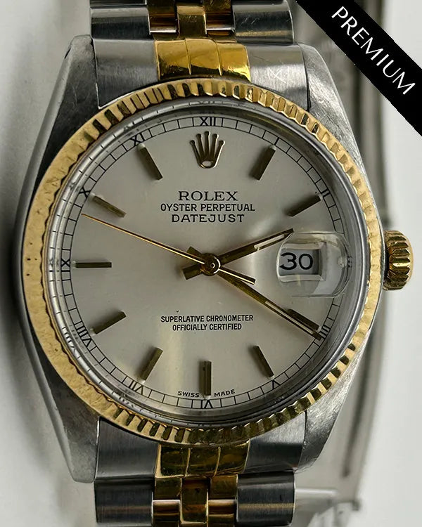 No Reserve - Rolex Datejust 36MM Silver Dial Two-Tone Jubilee Bracelet (16013)