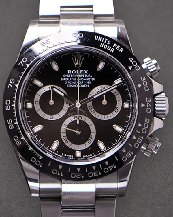 2019 Rolex Cosmograph Daytona 40MM Black Dial Oyster Bracelet (116500LN)
