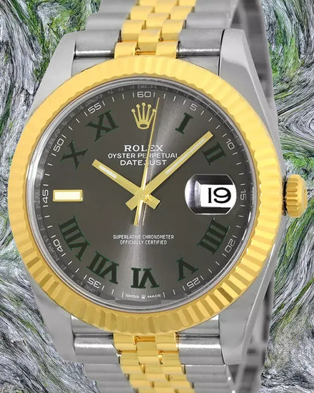 2022 Rolex Datejust "Wimbledon" 41MM Slate Dial Two-Tone Jubilee Bracelet (126333)