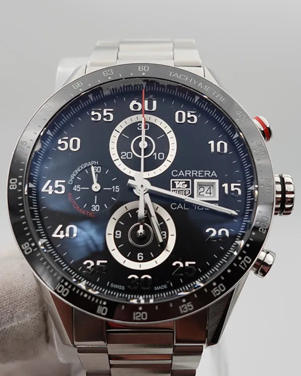 2014 Tag Heuer Carrera Calibre 1887 43MM Black Dial Steel Bracelet (CAR2A10.FC6235)