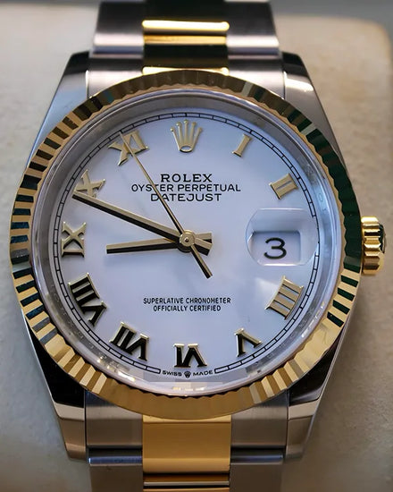 2025 Rolex Datejust 36MM White Dial Two-Tone Bracelet (126233)