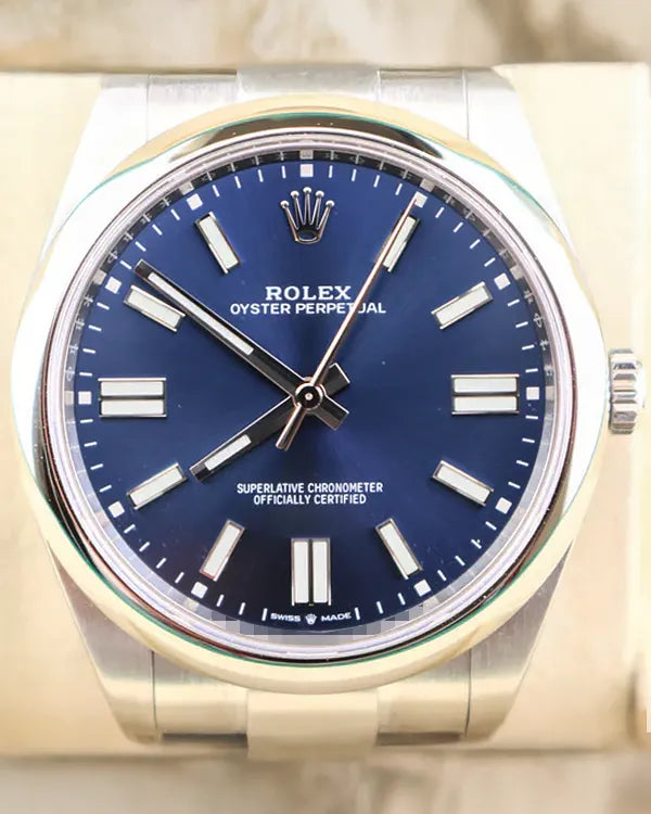 2022 Rolex Oyster Perpetual 41MM Blue Dial Oyster Bracelet (124300)