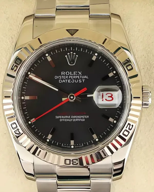 Rolex Datejust Turn-O-Graph 36MM Black Dial Oyster Bracelet (116264)