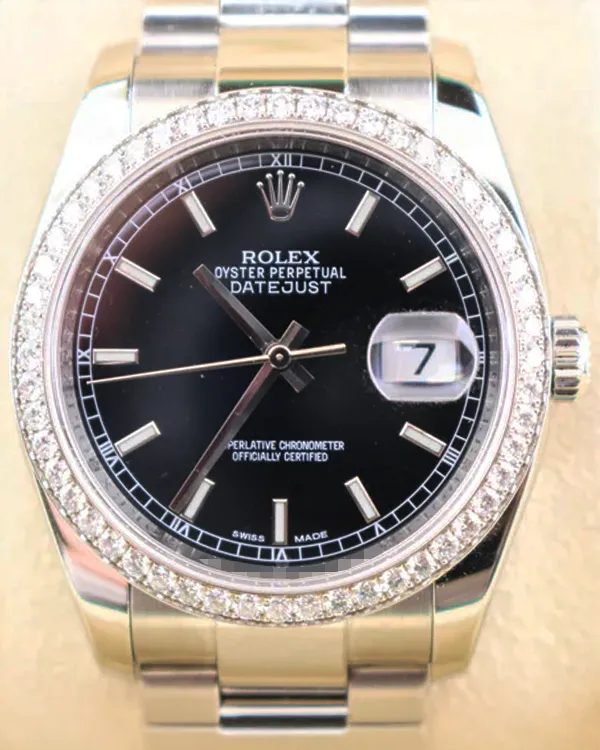 Rolex Datejust 36MM Black Dial Oyster Bracelet (116244)