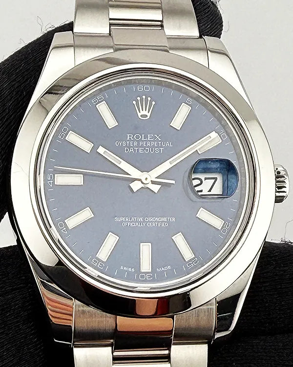 2017 Rolex Datejust II 41MM Blue Dial Oyster Bracelet (116300)