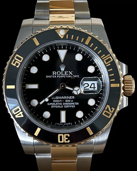 No Reserve - Rolex Submariner Date 40MM Black Dial Two-Tone Oyster Bracelet (116613LN)