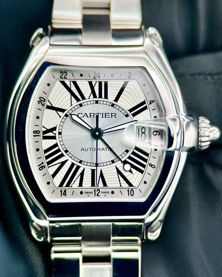 2009 Cartier Roadster GMT XL 42MM Silver Dial Steel Bracelet (2722)