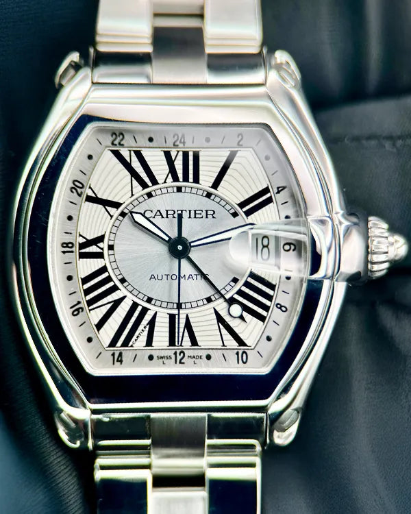 2009 Cartier Roadster XL 47.5MM Silver Dial Steel Bracelet (2722)