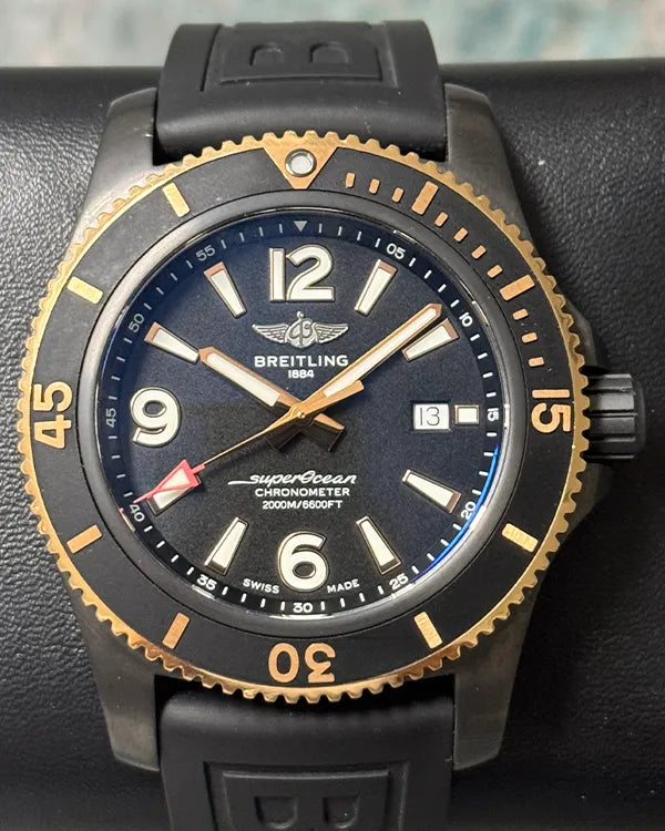 2022 Breitling Superocean 46MM Black Dial Rubber Strap (U17368221B1S1)