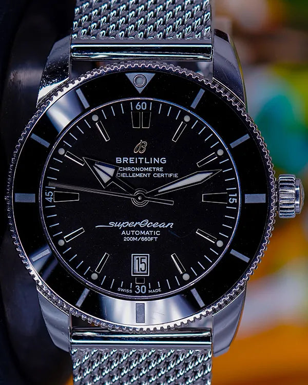 Breitling Superocean Heritage II 42MM Black Dial Steel Bracelet (AB2020121B1A1)