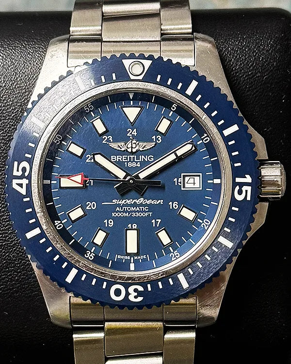 2019 Breitling Superocean 44MM Blue Dial Steel Bracelet (Y17393)