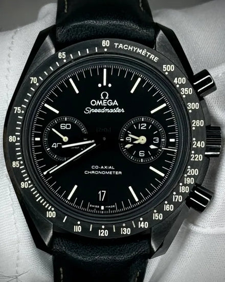 2022 Omega Speedmaster Dark Side of the Moon "Pitch Black" 44.25MM Black Dial Leather Strap (311.92.44.51.01.004)
