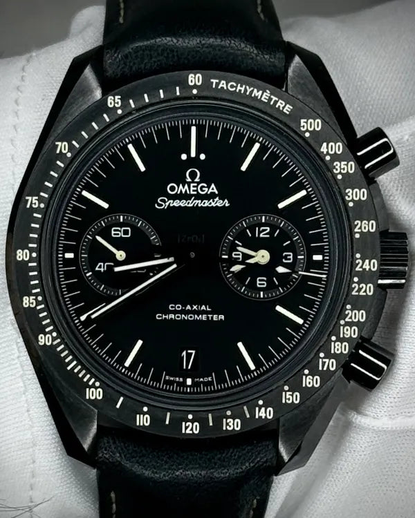 2022 Omega Speedmaster Dark Side of the Moon "Pitch Black" 44.25MM Black Dial Leather Strap (311.92.44.51.01.004)