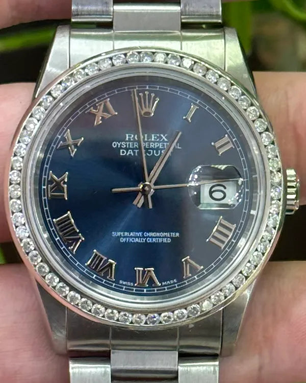 2001 Rolex Datejust 36MM Blue Dial Oyster Bracelet (16220)