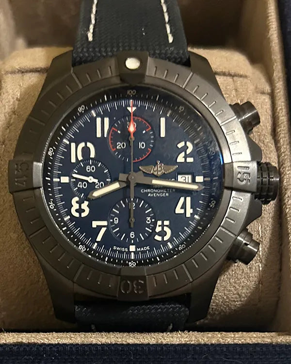 2024 Breitling Avenger "Night Mission" 48MM Blue Dial Leather Strap  (V13375101C1X2)