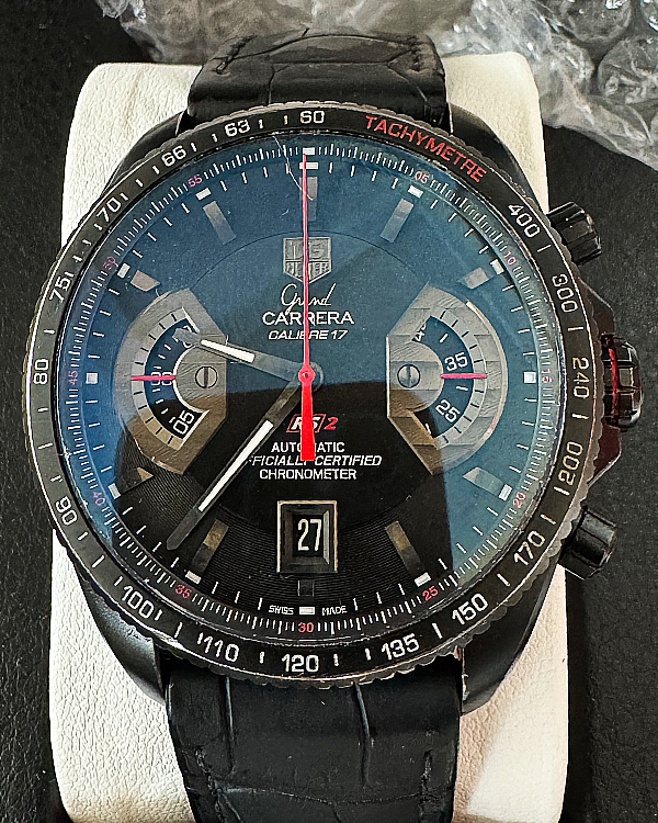 TAG Heuer Carrera 43MM Black Dial Leather Strap (CAV518B.FC6237)