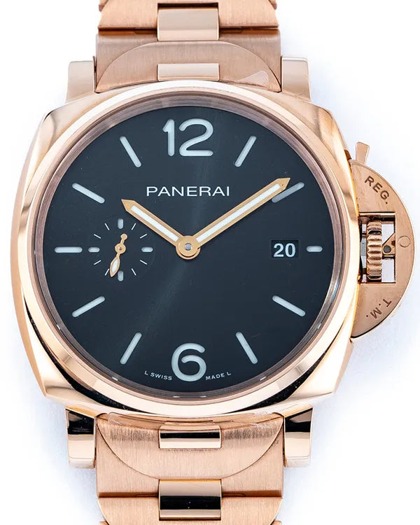 2024 Panerai Luminor Due Tutto Oro 42MM Black Dial Rose Gold Bracelet (PAM01442)