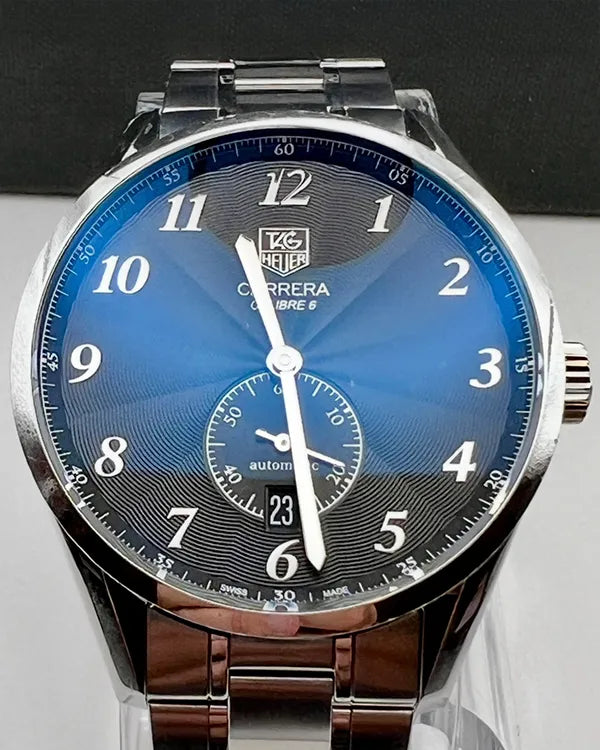 No Reserve 2011 TAG Heuer Carrera Calibre 6 Heritage 39MM Black Dial Steel Bracelet (WAS2110.BA0732)