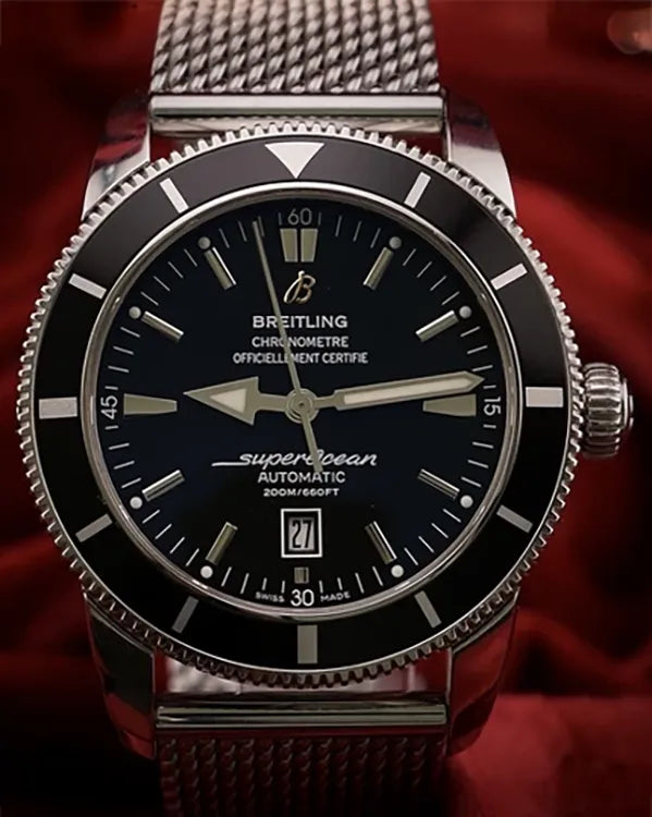 2015 Breitling Superocean Heritage 46MM Black Dial Steel Bracelet (A1732024)