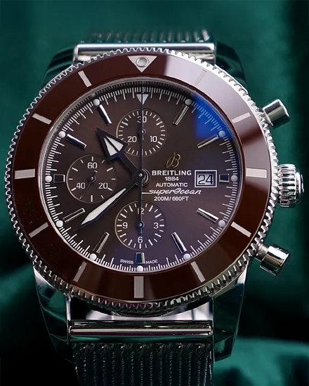 Breitling Superocean Heritage II 46MM Brown Dial Steel Bracelet (A13312)