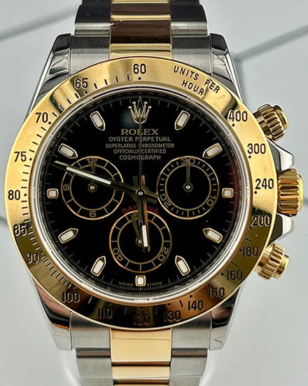 Rolex Cosmograph Daytona 40MM Black Dial Two-Tone Oyster Bracelet (116523)