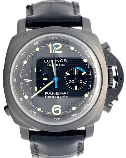 2009 Panerai Luminor 1950 Regatta Rattrapante 44MM Black Dial Leather Strap (PAM00332)