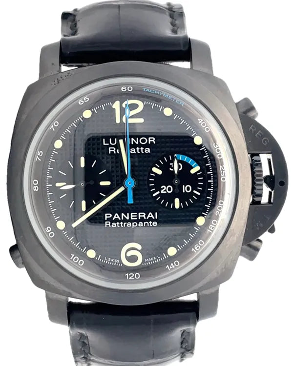 2009 Panerai Luminor 1950 Regatta Rattrapante 44MM Black Dial Leather Strap (PAM00332)