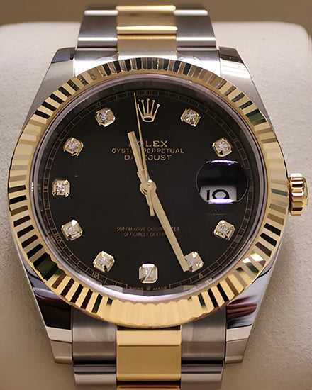 2025 Rolex Datejust 41MM Black Dial Two-Tone Oyster Bracelet (126333)