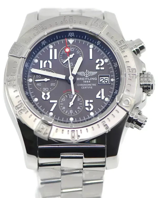 Breitling Avenger Skyland 45MM Black Dial Steel Bracelet (A13380)