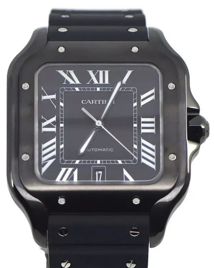 2025 Cartier Santos De Cartier 40MM Black Dial Rubber Strap (WSSA0039)
